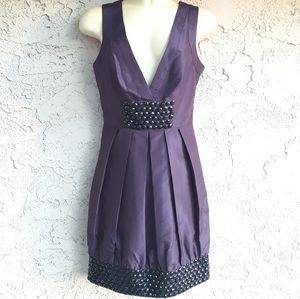BEBE Purple Cocktail Silk Dress Size XS